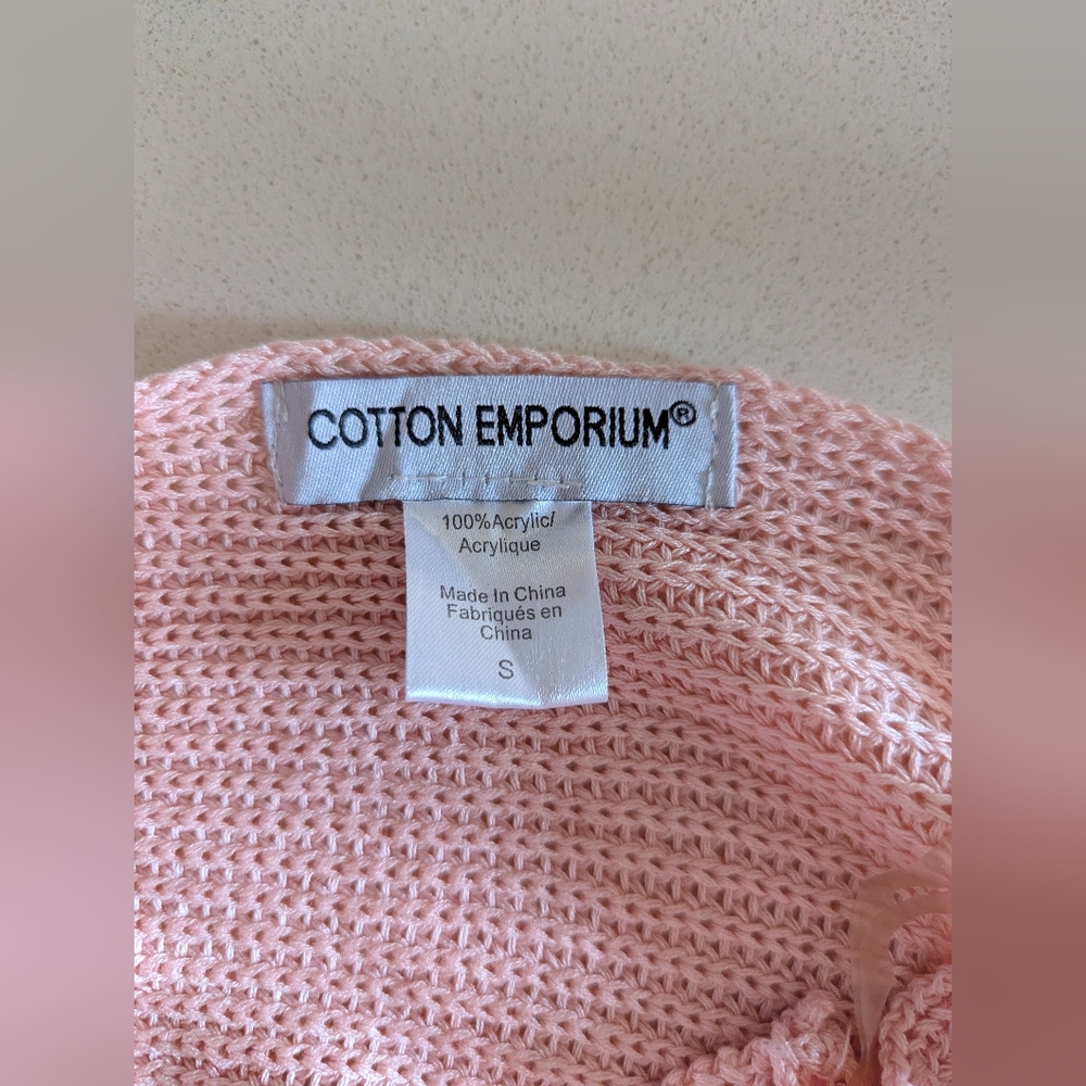 Cotton Emporium Soft Pink V-Neck Sweater - Picture 3 of 5